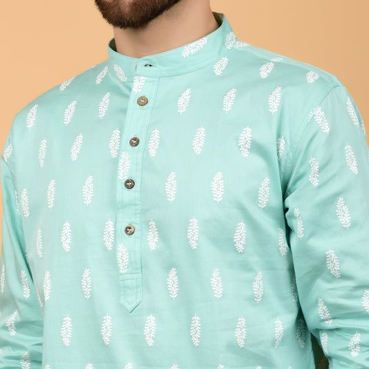 Mint Cotton Sateen Printed
